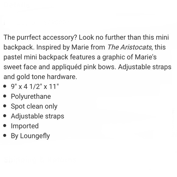 LOUNGEFLY DISNEY THE ARISTOCATS Marie Pastel Pink Velvet MINI BACKPACK! - Picture 8 of 8